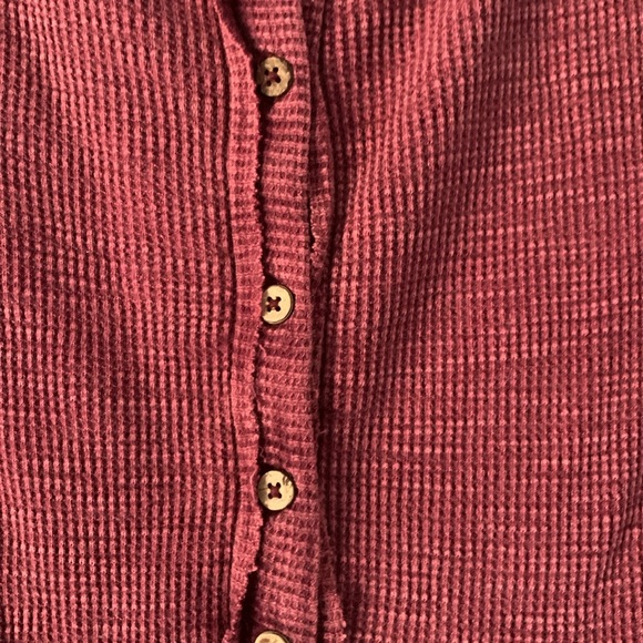 Roxy Maroon Waffle Knit Dress - Picture 2 of 3